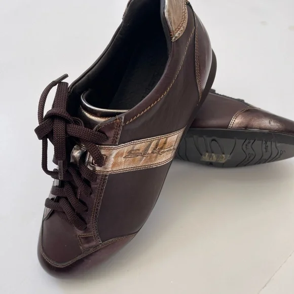 SANTONI Club Italian Leather Sneakers Sz 5.5 Women - Picture 10 of 15